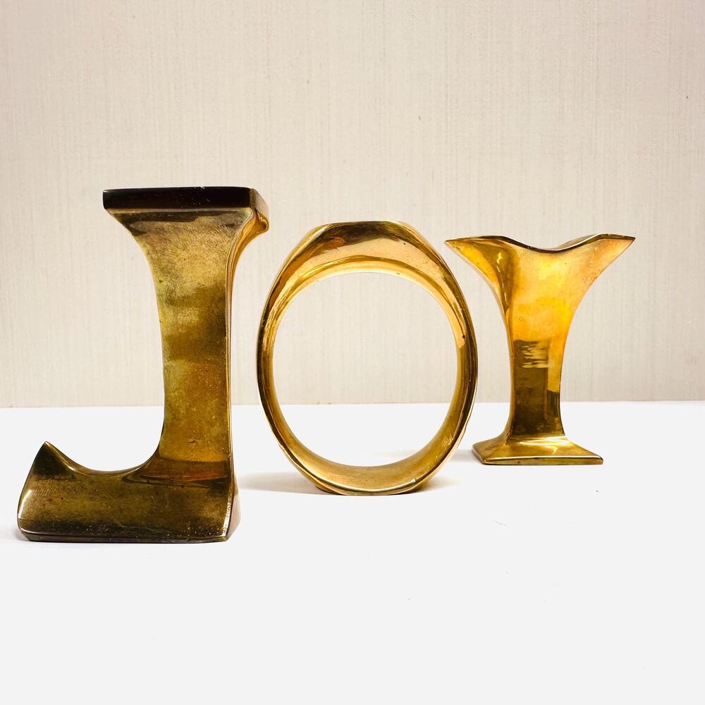 Vintage Solid Brass JOY Taper Candlestick Holders International Silver Company